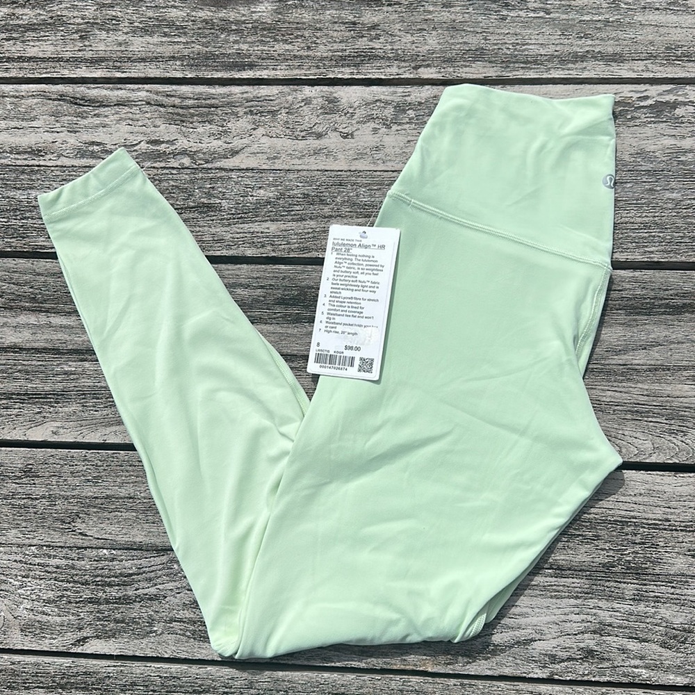 Lululemon Align High-Rise Pant 28" Kohlrabi Green size 8 NWT